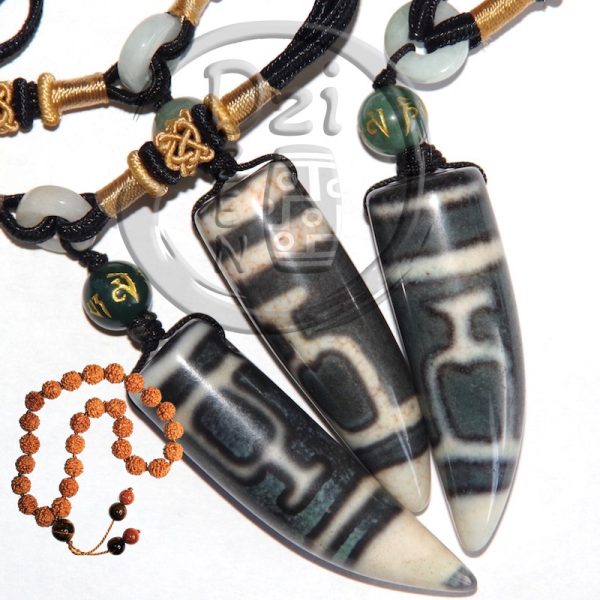Бусина дзи Бумпа - Нектарный сосуд Изобилия в ожерелье